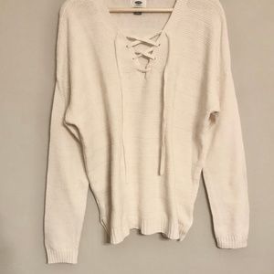 Old Navy Nautical Tie-Neck Sweater